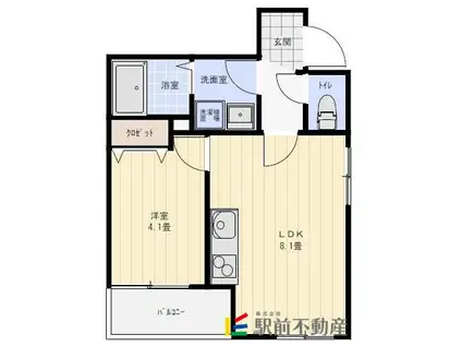 シエレトワール(1LDK/3階)の間取り写真