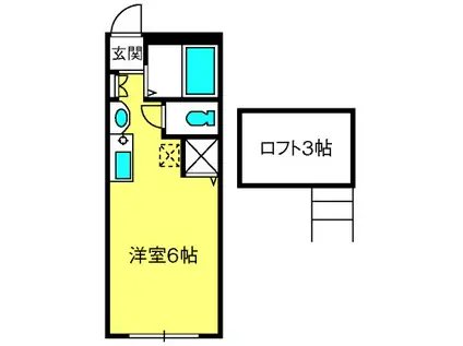 ソフィア(ワンルーム/2階)の間取り写真
