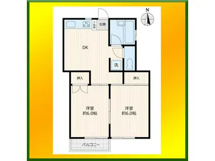 メゾンDM(2DK/3階)の間取り写真