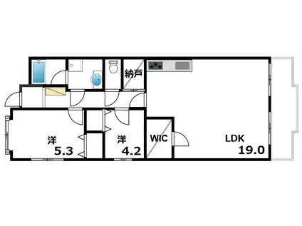 芦屋ニューコーポI(1SLDK/5階)の間取り写真