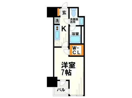 レディアス調布国領(1K/1階)の間取り写真