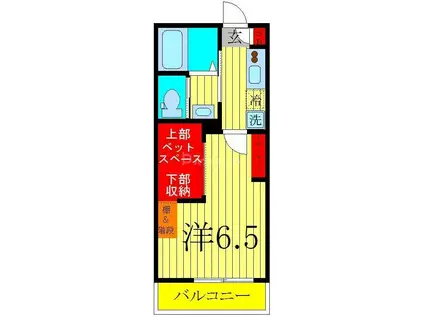 パークサイドレジデンス(1K/1階)の間取り写真