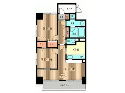 シェソワ恵比寿(2LDK/8階)の間取り写真