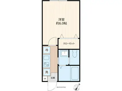 グランフォリオ習志野(1K/1階)の間取り写真