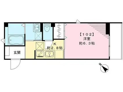 メゾン・ド・フルール・駒込(1K/1階)の間取り写真