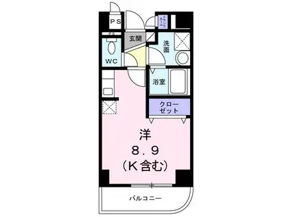 ラシーヌ(ワンルーム/3階)の間取り写真