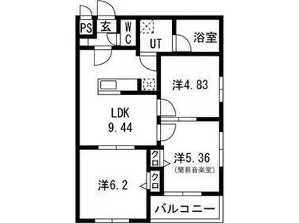エス.フィールド奏(3LDK/1階)の間取り写真