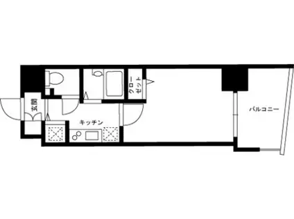 スカイコート池袋第7(1K/7階)の間取り写真