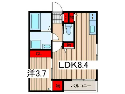 DIMORA K(1LDK/2階)の間取り写真