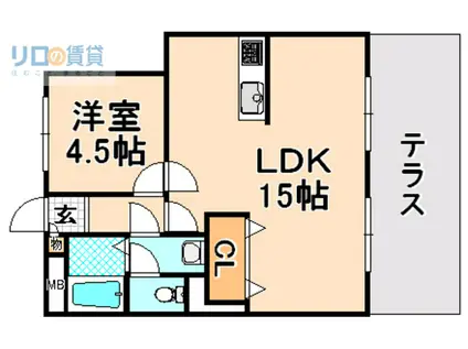 ツインライフ武庫之荘A(1LDK/2階)の間取り写真