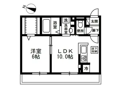 ホープヒル(1LDK/3階)の間取り写真