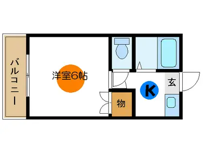 平和コーポ1号館(1K/1階)の間取り写真