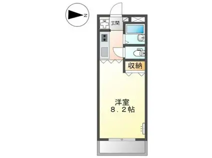 エトワールハイツII(1K/2階)の間取り写真