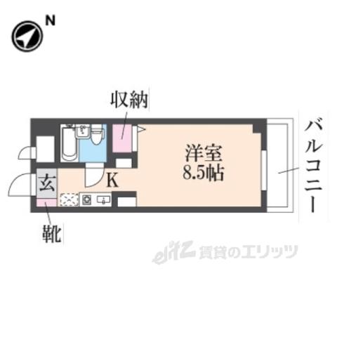 猪名寺パークマンション2(1K/7階)の間取り写真