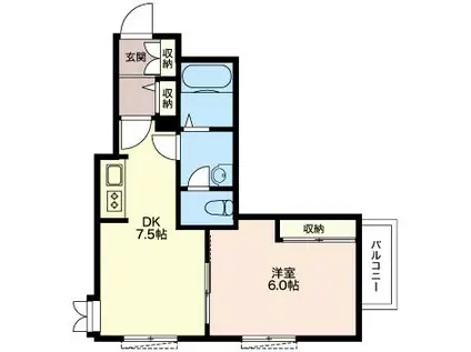 シャーメゾン幸(1DK/2階)の間取り写真