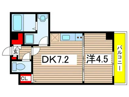 PARK RESIDENCE東千葉(1DK/8階)の間取り写真