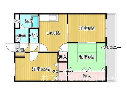 ユーミーピュア(3DK/2階)の間取り写真