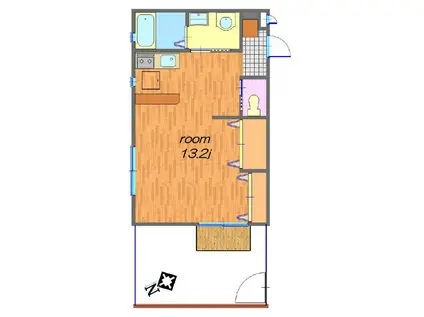 サニーテラス(1LK/1階)の間取り写真