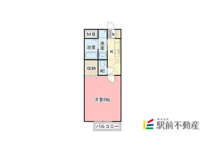 モンペール(1K/1階)の間取り写真