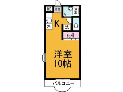 エリール天久保(ワンルーム/3階)の間取り写真