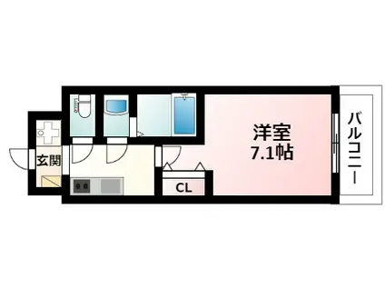 ウィンズコート新大阪II(1K/7階)の間取り写真