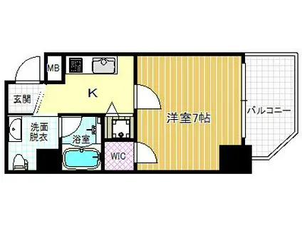 ファーストステージ京町堀レジデンス(1K/9階)の間取り写真