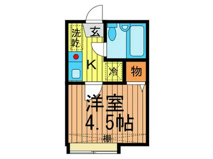 リバーパーク一之江A(1K/2階)の間取り写真