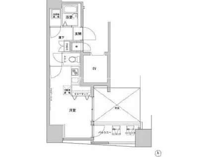 VIDA文京本郷(ワンルーム/14階)の間取り写真