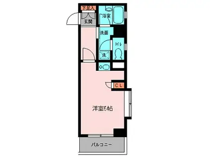 プライムアーバン鶴見寺谷(ワンルーム/4階)の間取り写真