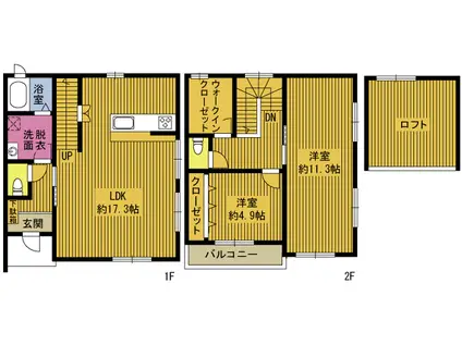 パークホームズ森町(2LDK/1階)の間取り写真
