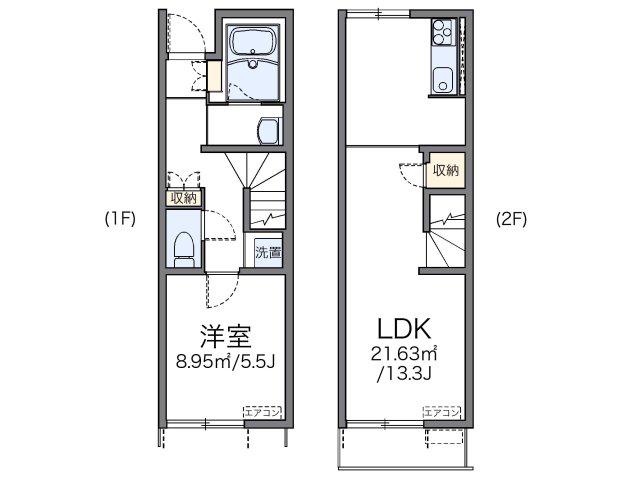 レオネクストセイ カパール(1LDK/1階)の間取り写真