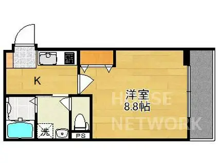 GRANDIR西院(1K/2階)の間取り写真