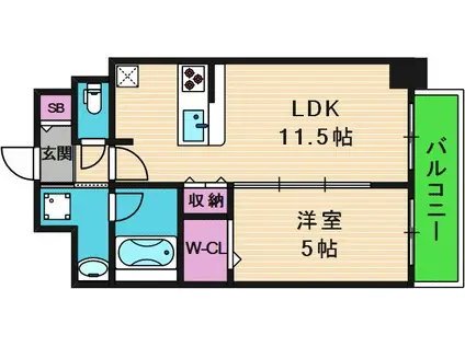 VELT SOLEIL真田山(1LDK/2階)の間取り写真