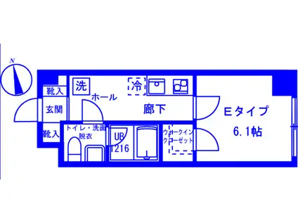リヴァージュ弘明寺(1K/3階)の間取り写真