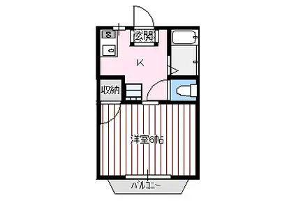 アーバンロッジ山口(1K/2階)の間取り写真