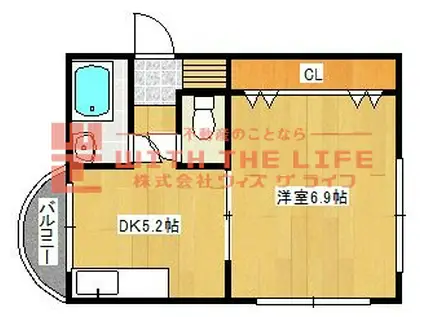 アーバンスター(1DK/3階)の間取り写真