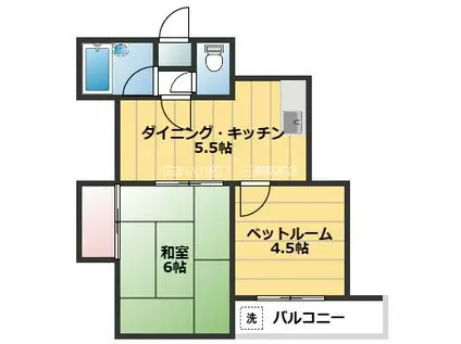 VILLA 八潮(2DK/3階)の間取り写真