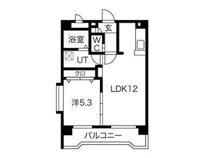 PROMENADE彩(1LDK/3階)の間取り写真