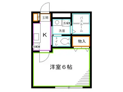 クレール(1K/2階)の間取り写真