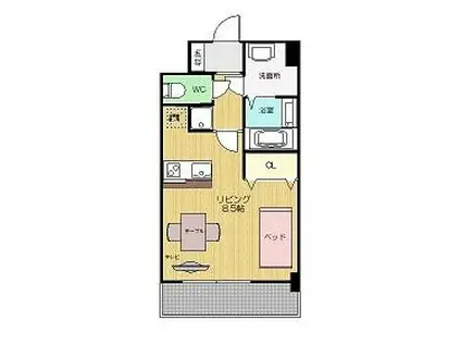 BBコート姪浜(ワンルーム/6階)の間取り写真