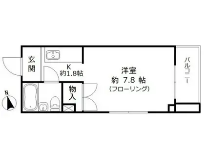 ほまれコーポ(1K/2階)の間取り写真