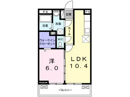 ビレッジ・イリス(1LDK/1階)の間取り写真