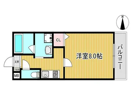 グラン・レガロ藤森駅前(1K/1階)の間取り写真