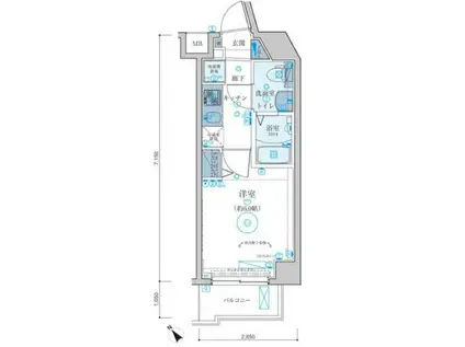 リヴシティ東池袋(1K/3階)の間取り写真