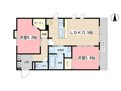 ピーノコンプリオ(2LDK/1階)の間取り写真