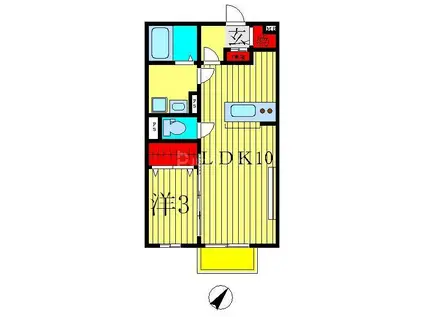 L.DITA(1LDK/1階)の間取り写真