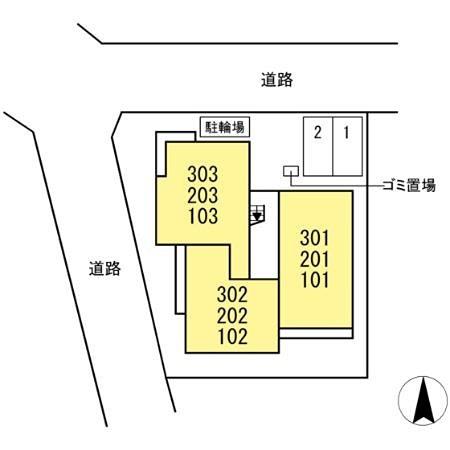 メリディアン ウエスト(2LDK/1階)の間取り写真