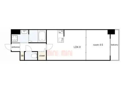 サンテラス西宮(1LDK/4階)の間取り写真