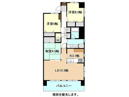 ダイアパレス西堀前通(3LDK/11階)の間取り写真