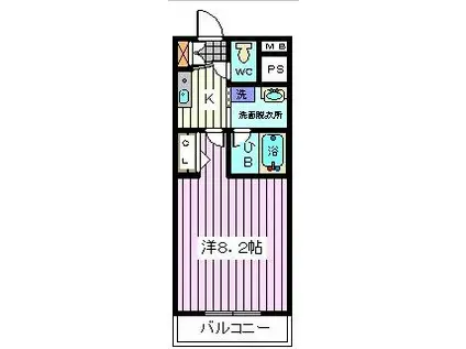 ベルソナージュ(1K/2階)の間取り写真